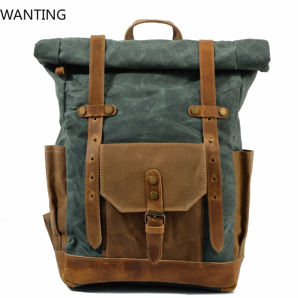 جديد مشمع حقيبة من القماش للرجال حقيبة مدرسية كمبيوتر محمول حقيبة ظهر كلاسيكية المرأة حقيبة الظهر الذكور على ظهره Mochila الأنثوية 2020 #2