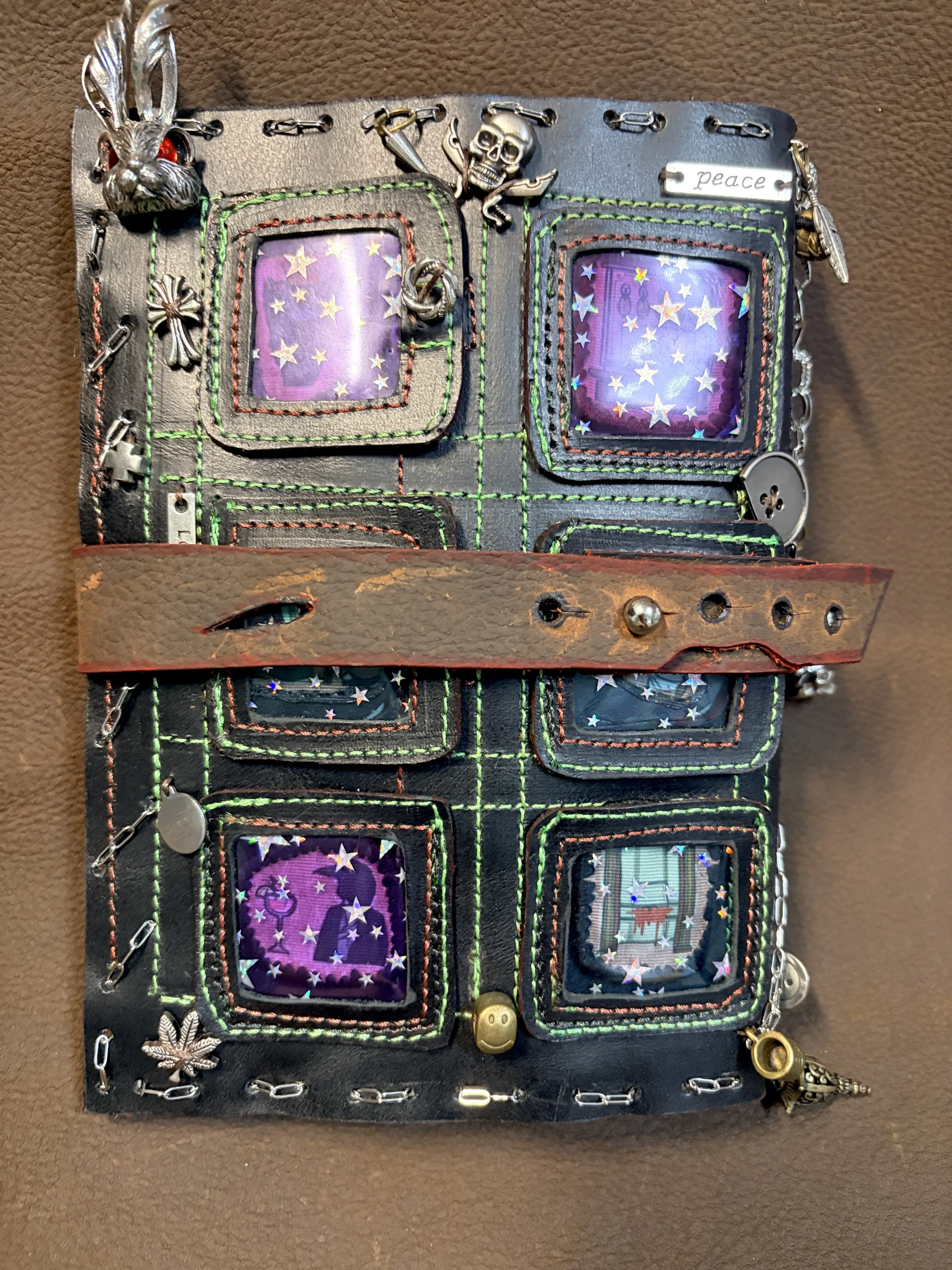 Rusty Lake Hotel Genuine Leather Notebook Punk Heavy Industry Dark Style Handmade Three Dimensional Window Diary Gift For Adults