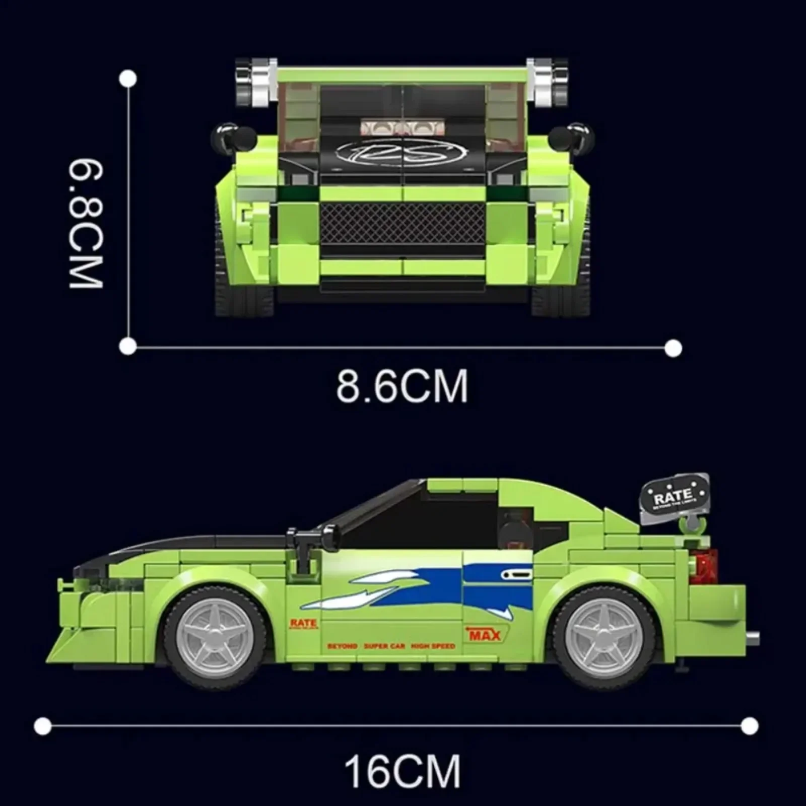Mould King 27033 338PCS Racing Car Model Building Blocks Kit with Acrylic Display Case STEM Educational Brick Toy Gift for Kids