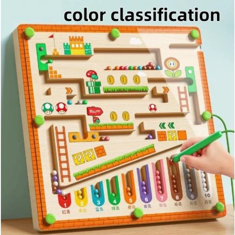 Magnetisch doolhof voor kinderen Wandelbal Babyconcentratietraining, Logica schrijven Denken 3-jarige puzzel voor vroeg onderwijs