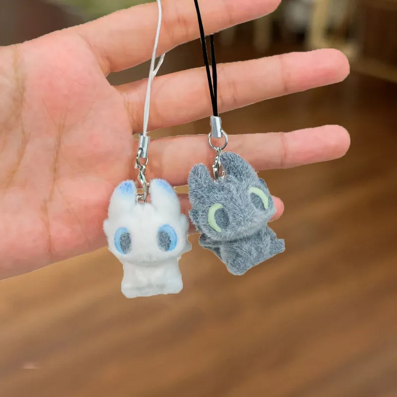 بلا أسنان الصبي ضوء شا المفاتيح زوجين سلسلة الهاتف لطيف الكرتون التنين ترويض ماستر حقيبة الظهر قلادة #4