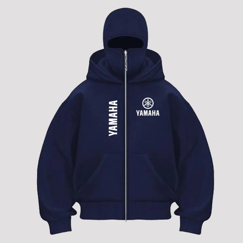 Men's Winter Autumn Fleece Balaclava Double Hooded Pullover With Zipper And Large Pocket Jacket For Outdoor Leisure & Sportswear