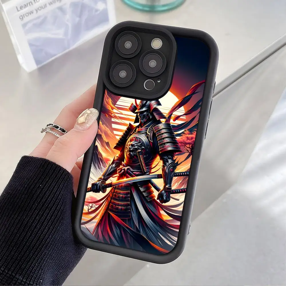 

Чехол для телефона Bushido Sakura Samurai для iPhone 17 16 15 14 13 12 11 Air Pro Max Plus, утолщенный, из цветного ТПУ, красивый