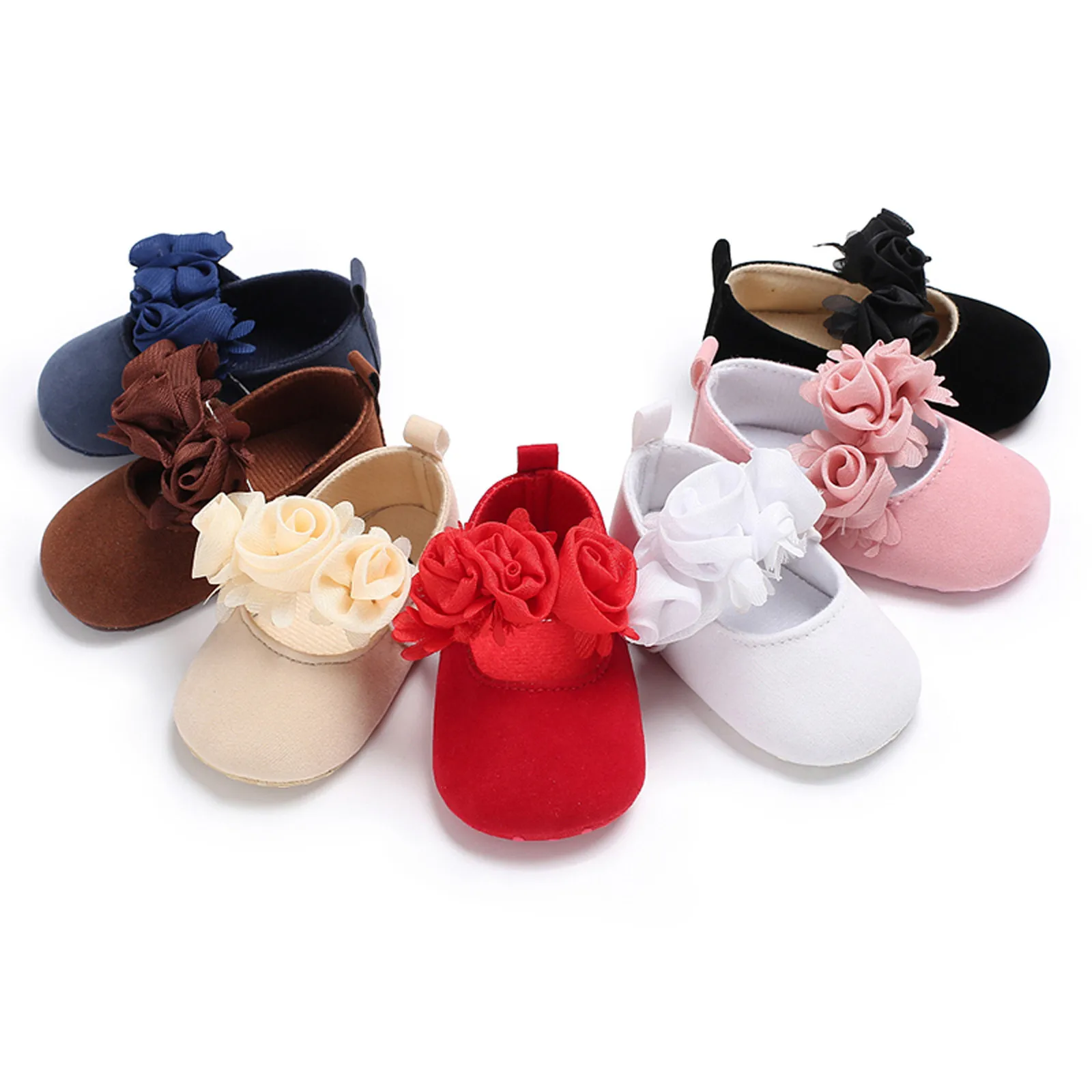 

Newborn Princess Fashion Exquisite Floral Pattern Shoes Casual Soft Cozy Girl Non Slip Shoes Kid First Easy Learn Walking Shoes
