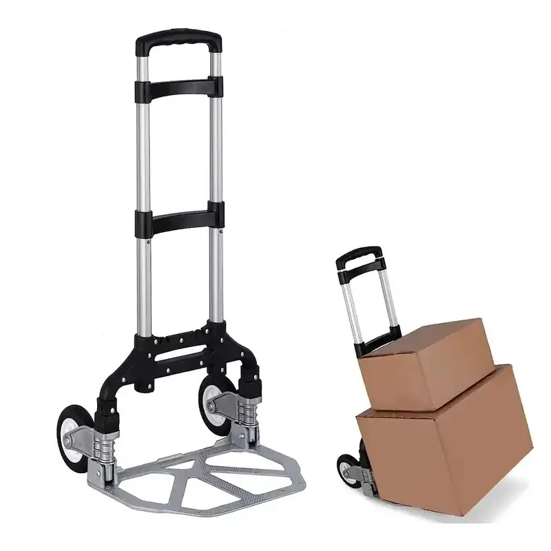 

Aluminum black platform truck Portable and easy to carry Portable folding trolley Trolley Handicapped trolley