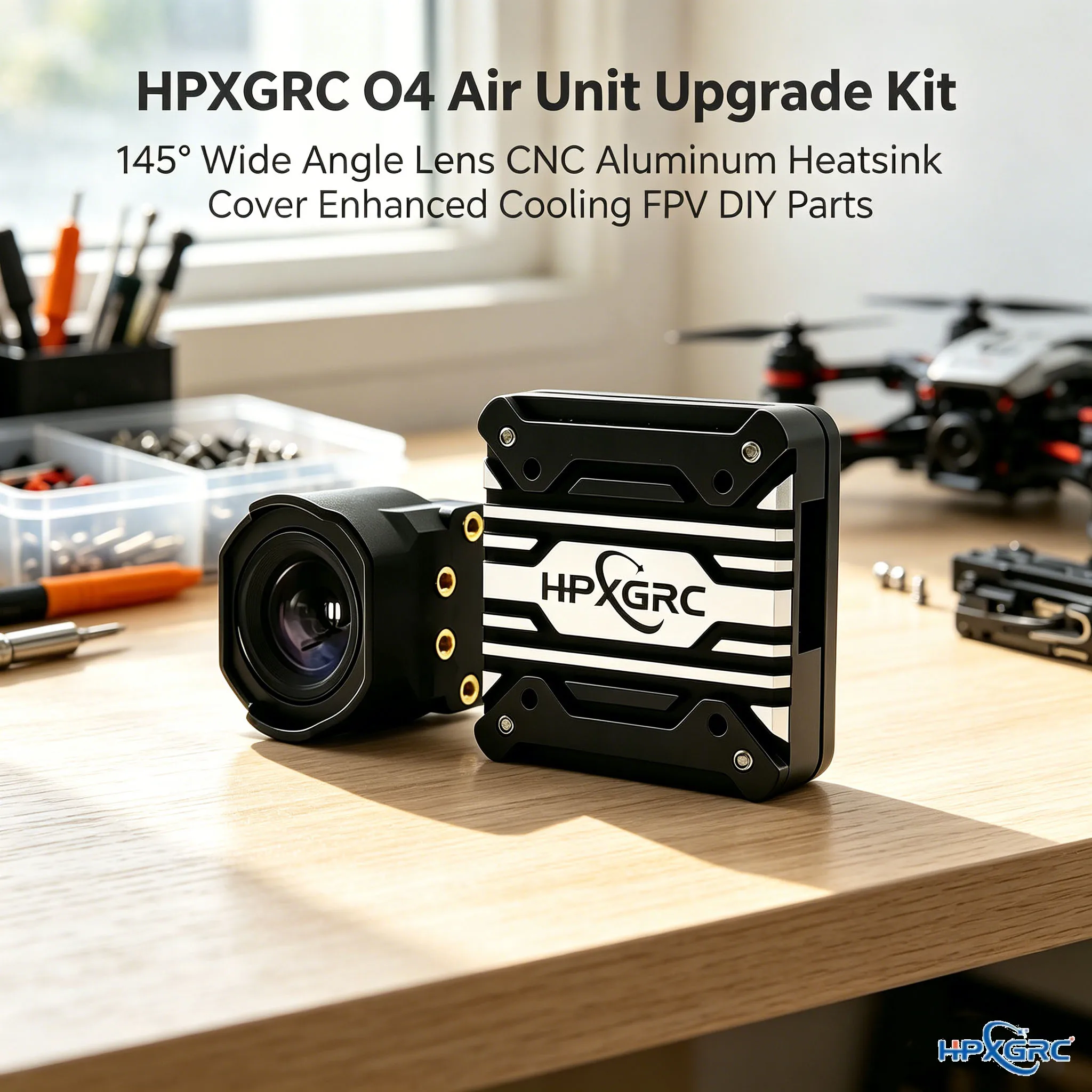 HPXGRC O4 Air Unit Upgrade Kit 145° Wide Angle Lens CNC Aluminum Heatsink Cover Enhanced Cooling FPV DIY Parts