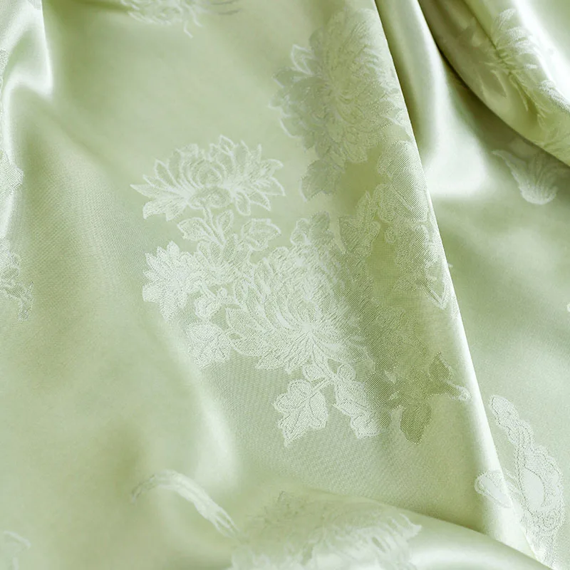 

Сливовая орхидея, бамбуковая хризантема, жаккардовое атласное платье из вискозы, платье Cheongsam, блузка, костюм, весна-лето, материал