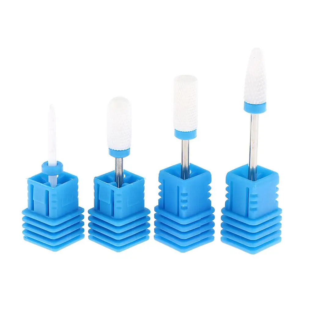 4PCS Ceramic Nail Drill Bit Professional Acrylic/Gel Removal Polishing Tools for