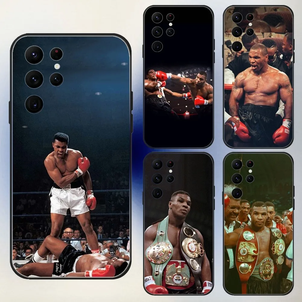 M-MikeS Boxing Champion T-TysonS Phone Case For Samsung S24,23,22,30,21,10,9,Ultra,Plus,Lite,FE,5G Black Soft Case