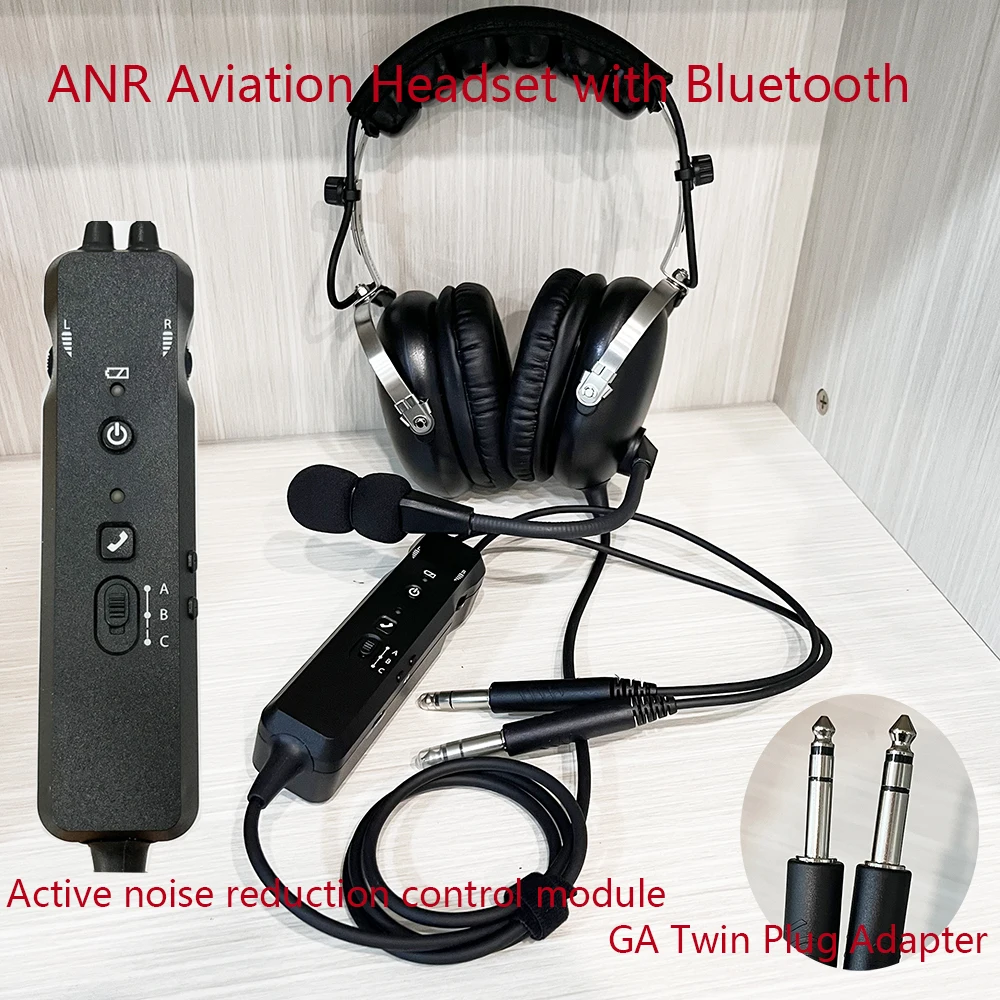 ANR  Aviation Headset Standard Aircraft Pilot Helmet Aviation Helmet Fixed Wing Headset Standard GA Dual Plug