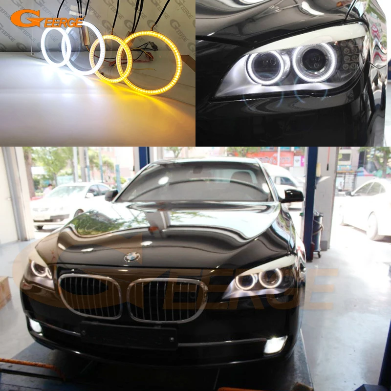 

For BMW 7 Series F01 F02 F03 F04 2008 2009 2010 2011 2012 Ultra Bright Switchback DRL Turn Signal LED Angel Eyes Kit Halo Rings