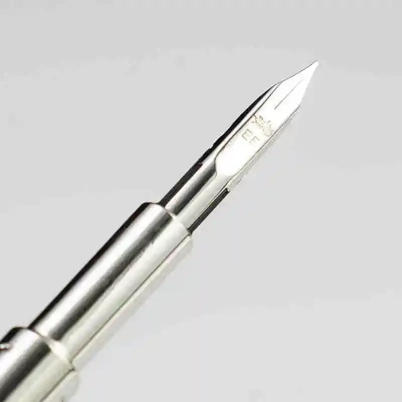 New Jinhao 10 Press Fountain Pen EF/F 0.38 0.5MM Nib,metal Frosted Black Silver Red White Pens,business Office School Stationery