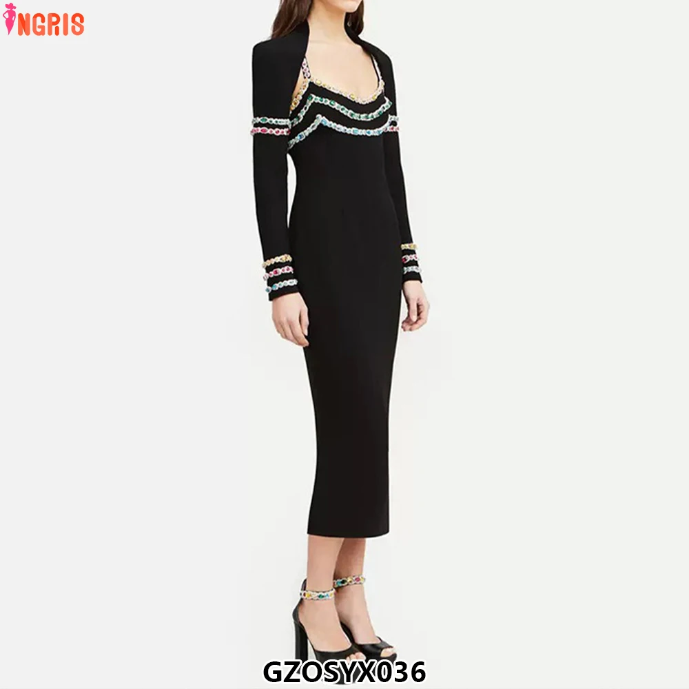 

2025 Fashion High End Womens Clothing Crystal Stone Dress Summer Clothes for Women Two Piece Set-GZOSYX036