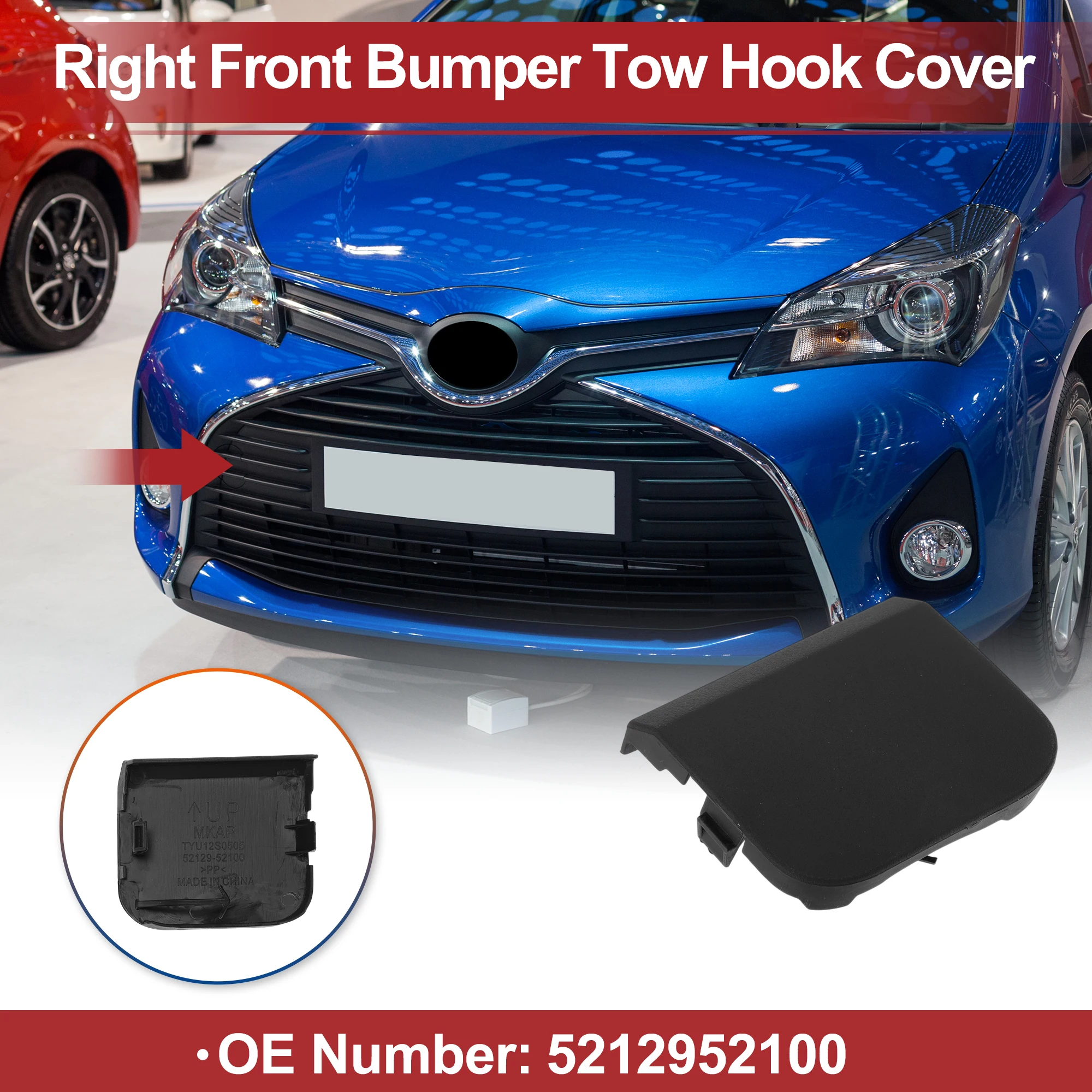 

UXCELL крышка правого переднего фаркопа автомобиля для Toyota Yaris 2012-2014 No 5212952100