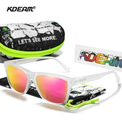 KDEAM Full Rim Square Polarized Sunglasses TR90 Material Iconic Lifestyle Sunglass With Hard Box