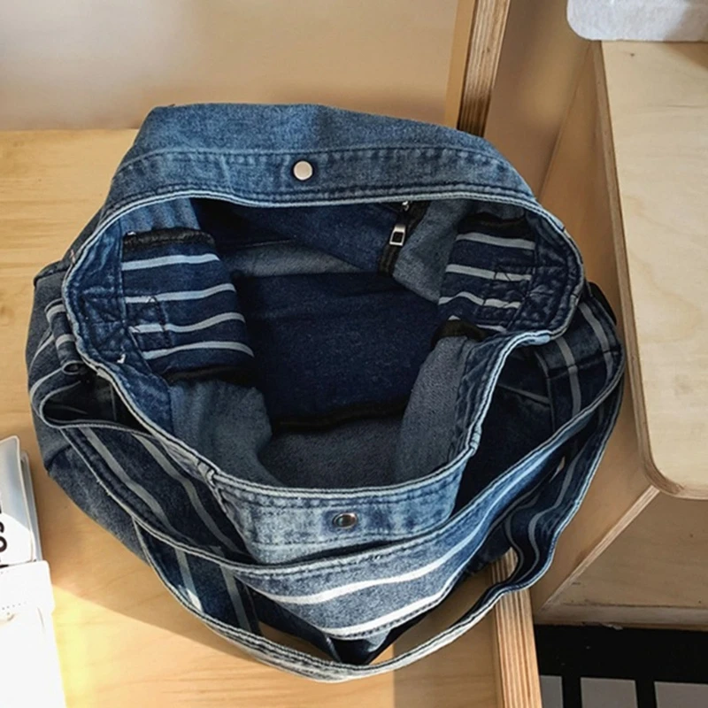 harajuku vintage denims bolsa mensageiro versátil bolsa ombro crossbody para uso diário unissex compras