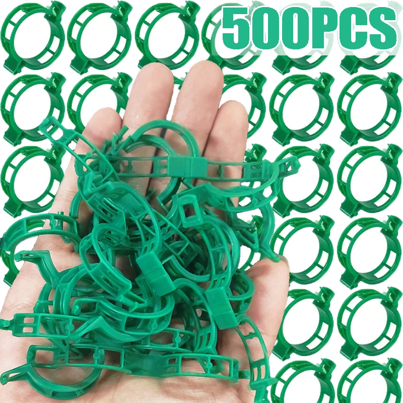 

10/500Pcs Plant Support Clips Reusable Plastic Garden Vine Climbing Fixed Clip for Tomato Grape Vegetables Plants Stalks Holders