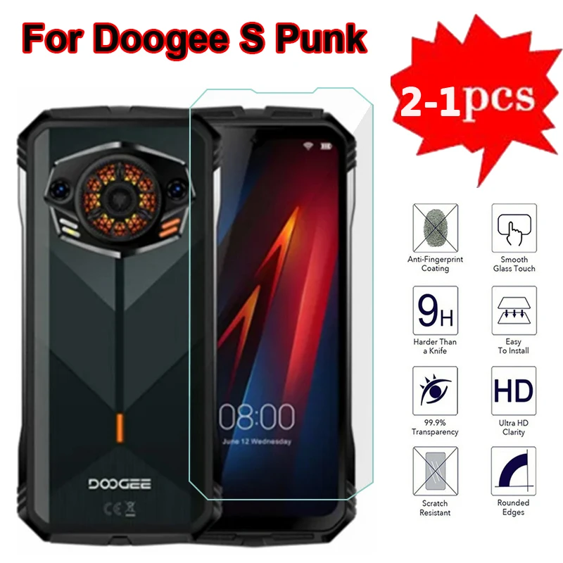 

2-1Pcs Tempered Glass For Doogee S Punk Screen Protector Protective Glass Cover For Doogee S Cyber V Max Plus Pelicula De Vidrio