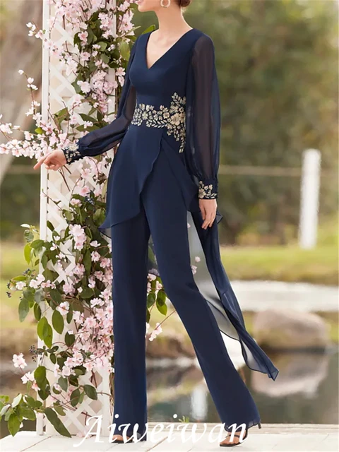 Mother of the bride navy pantsuit best sale