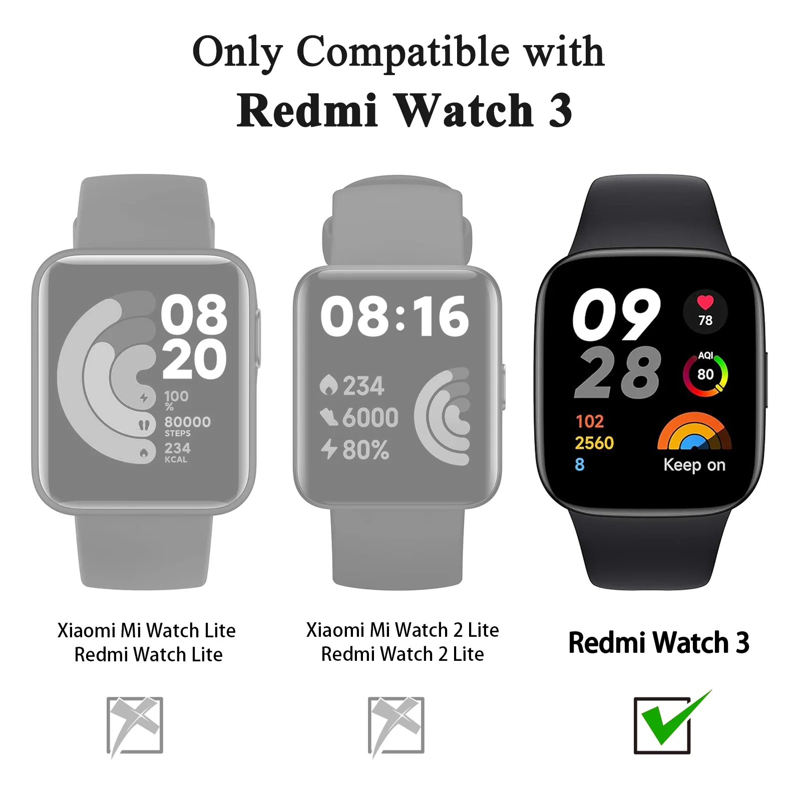 Ремешок силиконовый для Xiaomi Redmi Watch 3, сменный Браслет для наручных часов