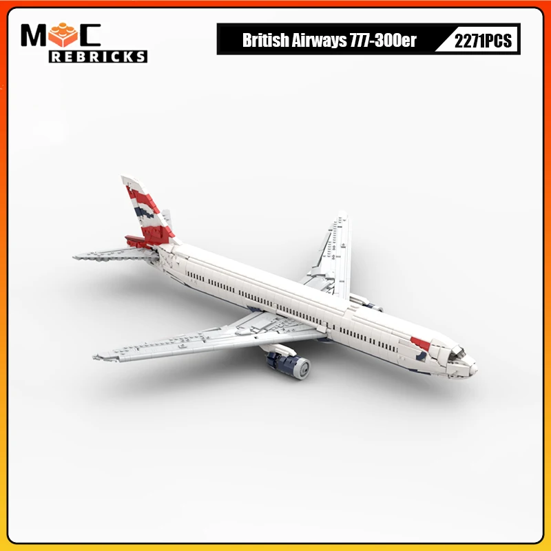 

2271PCS British Airways 777-300er Transport Aircraft Building Blocks Model MOC Collection Set Assemble Bricks Toys