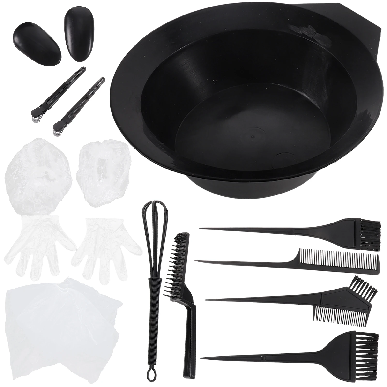 

1 set Hair Coloring Tool Kit Premium Plastic Dye Brushes Bowls No Smell Odorless Sturdy for Home Professional Salon Foiling