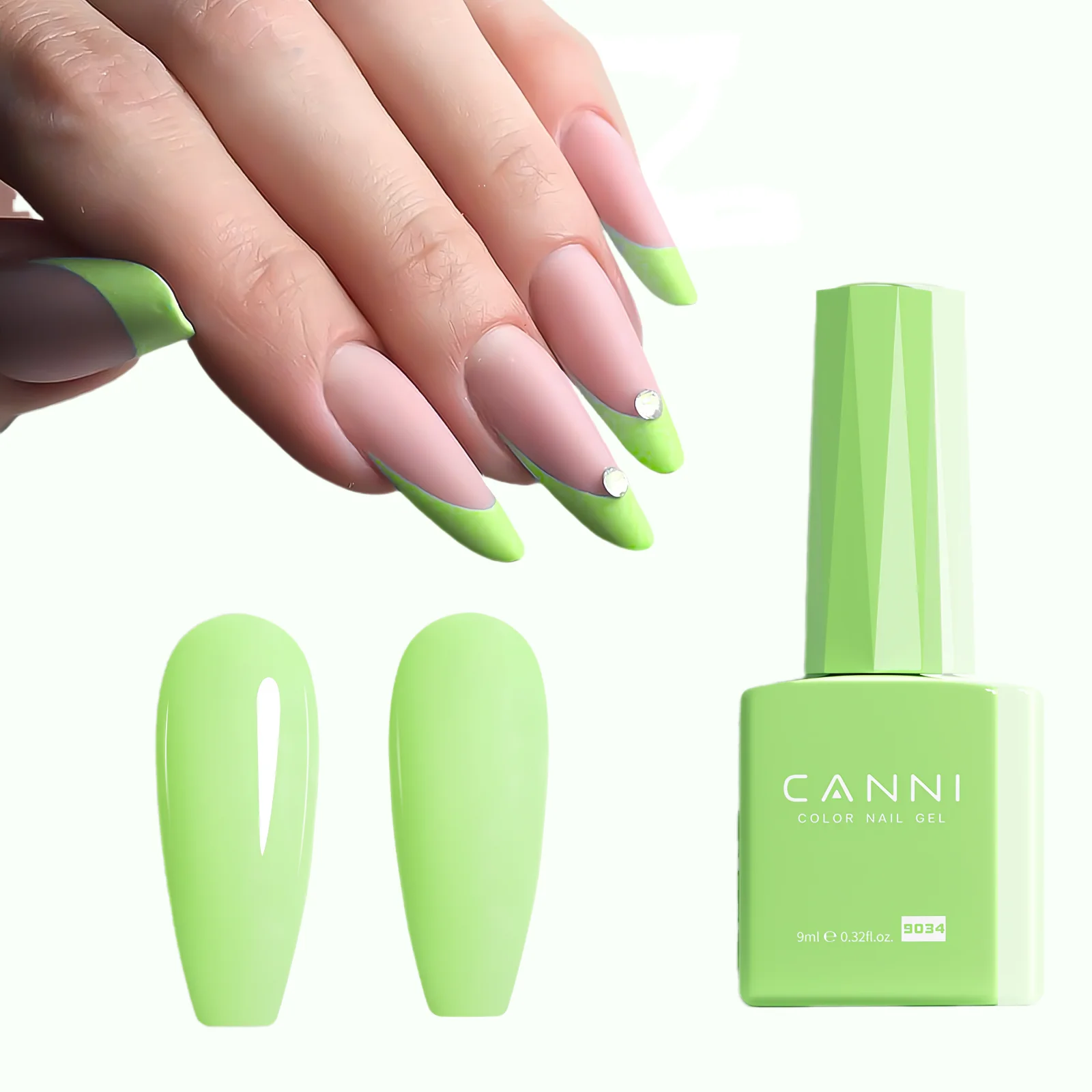 Canni-conjunto de 6 gel esmalte, colorido, permanente, longa duração, uv, led, manicure, base, top coat, 9ml, verão