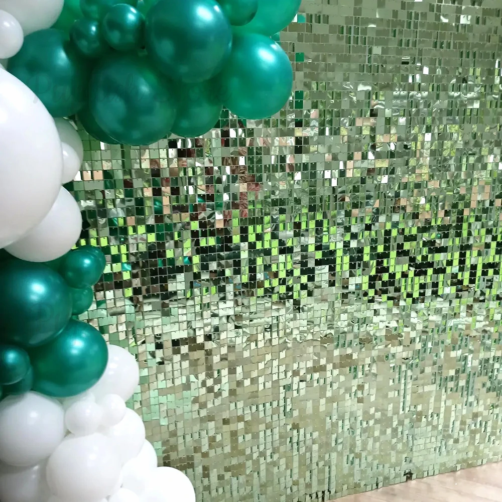 ライトグリーンのキラキラ光る背景パネル 12/18/24枚入 - Sequin Fabric Panel のレビューと価格