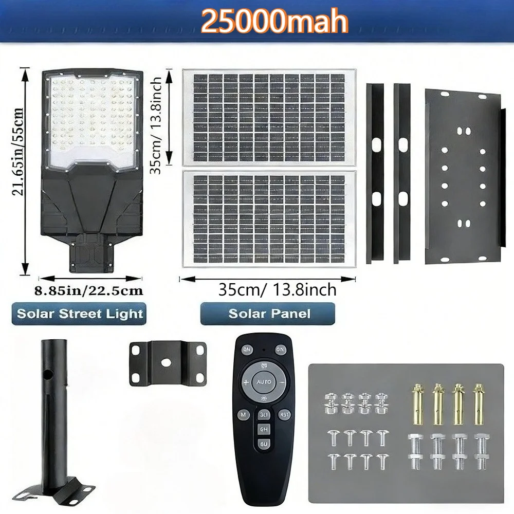 10000W Solar Straatverlichting Buiten Commerciële Parkeerplaats Verlichting IP67 Waterdicht 6500K Beveiligings Schijnwerpers Lamp voor Tuin Weg