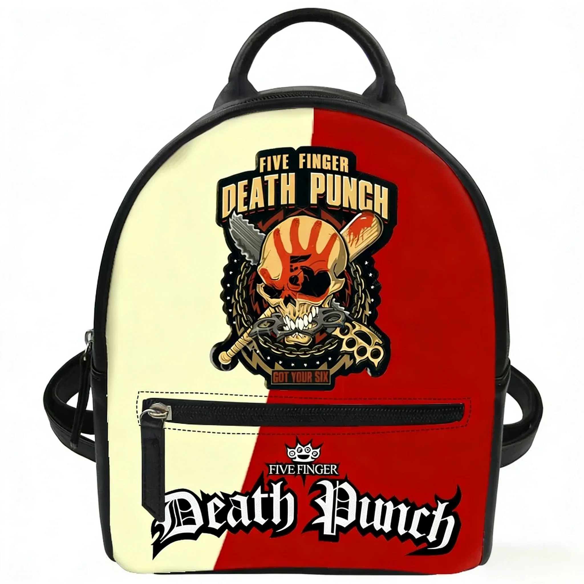 

Five Finger Death Punch Band Custom Mini Small Backpack Purse Carter Schoolbag Double Shoulder Bag Mini Small Leather Travel Bag