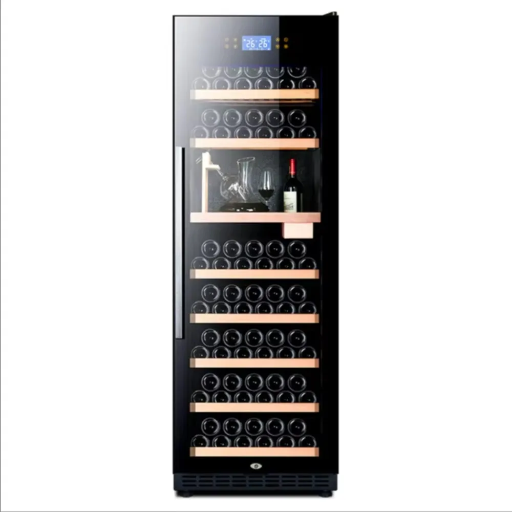 

Wine Refrigerator Compressor bar Cooler Beer bar Fridge Dual Zonehouse Hold Beech Wood Shelf Wine Cabinet