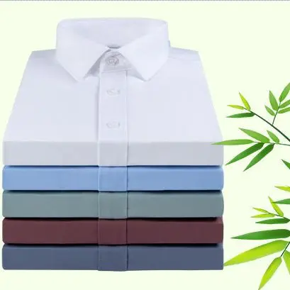 

2023 Men's Bamboo Fiber Non-Ironing Long-Sleeved Shirt Business Professional Formal Wear Shirt