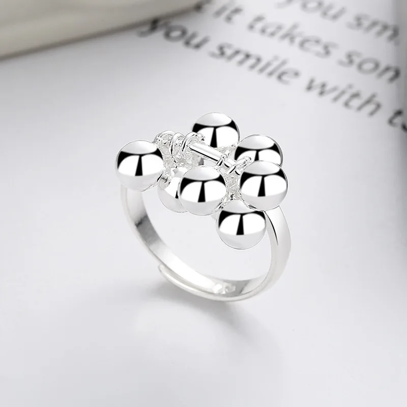 925 Sterling Silver Round Ball Engagement Rings For Women Couple Wedding Luxury Paired Jewelry Accessories Jewellery