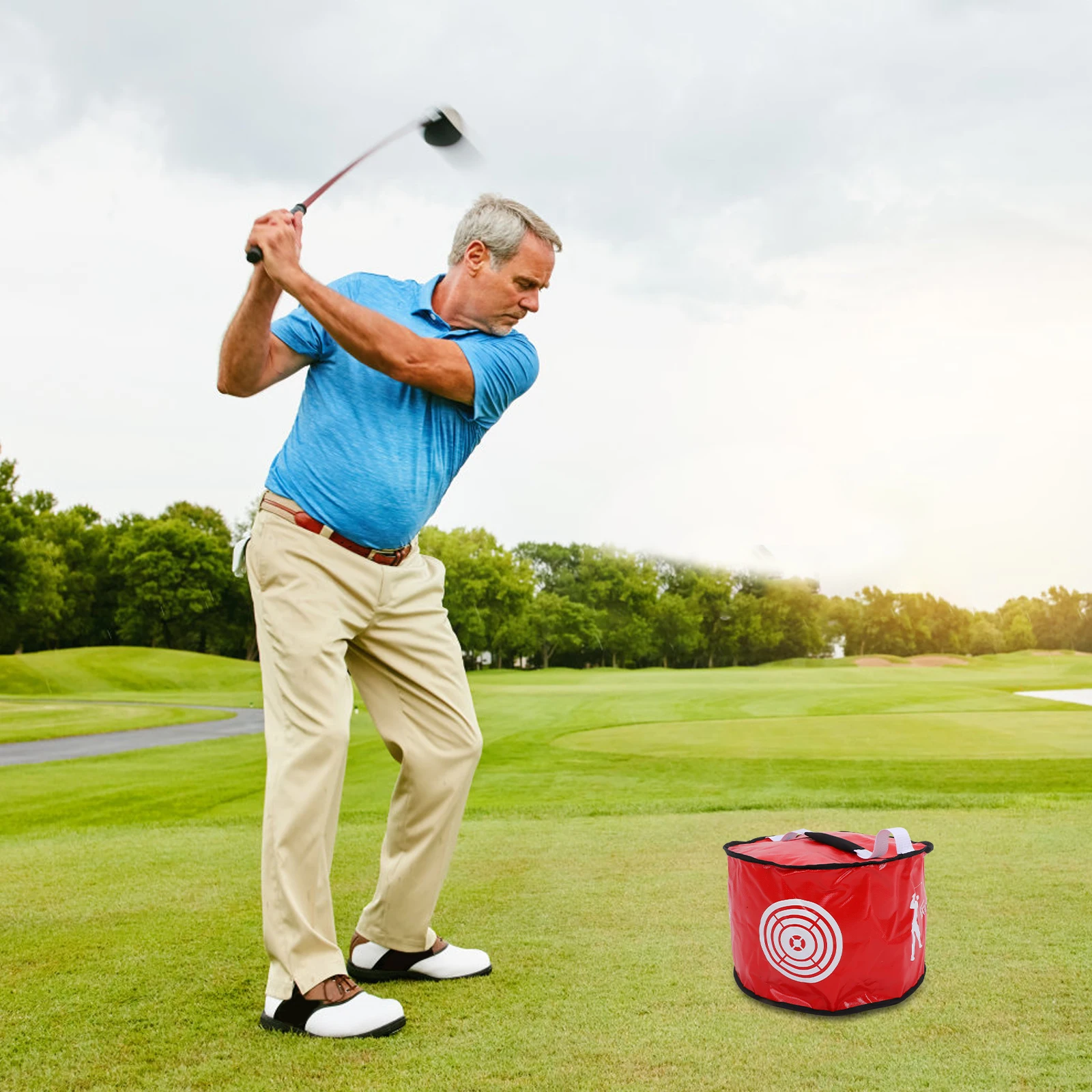 

Golf Swing Training Tool Hollow Pouch Practice Bag Durable Waterproof Cloth DIY Target Pattern Striking Accessories