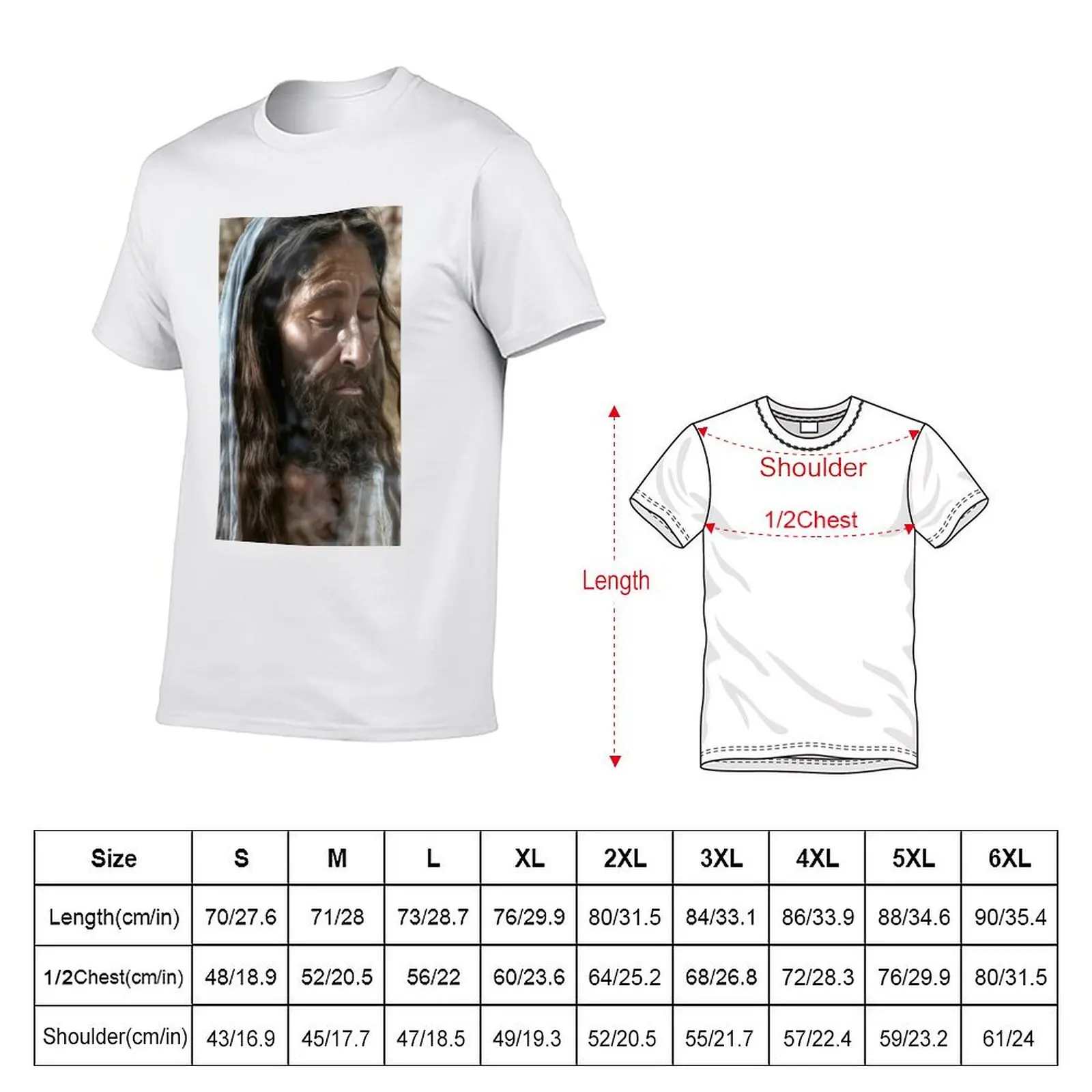 Illuminated Holy Contemplation: A Nighttime Jesus Portrait T-Shirt Plus Size Non-Shrink T-Shirt