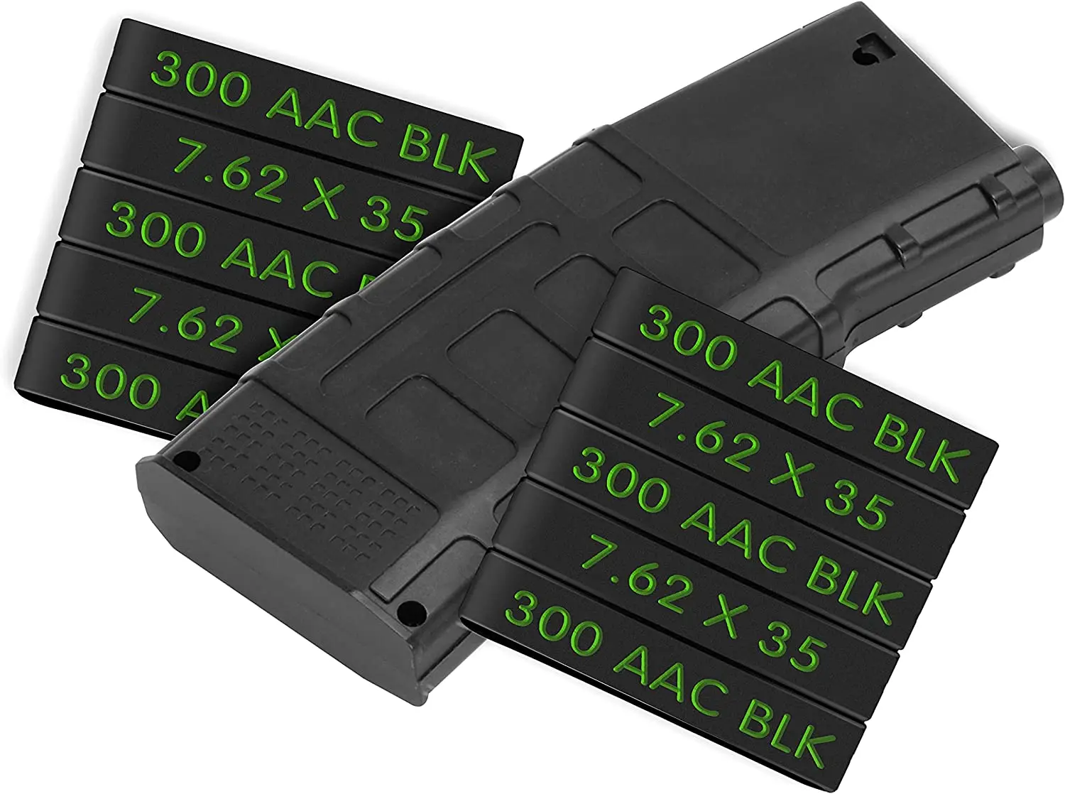 Ideagle 300 Blackout นิตยสารเครื่องหมายแถบสีเขียว10 Pack 300 AAC BLK 7.62X35มม.การจัดส่ง