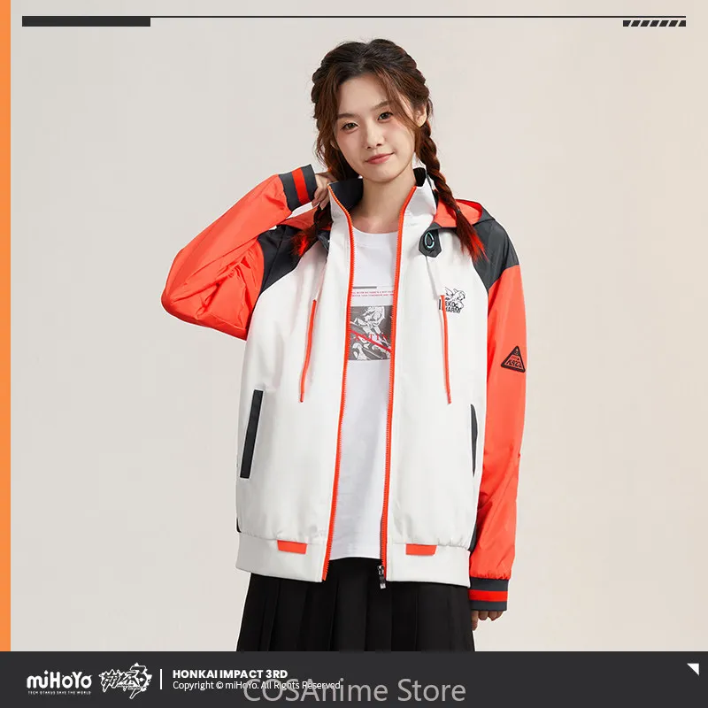 

Kiana Coat Honkai Impact 3 Kiana Kaslana MiHoYo Game Cosplay Woven Jacket Clothing Traveler Reset Version Couple's Sportswear