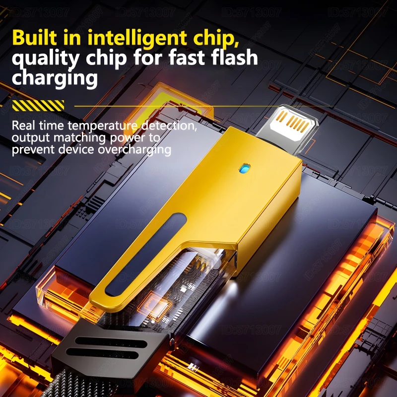 4 in1 نوع C إلى نوع C 65 واط Mecha نمط كابل شحن سريع آيفون سامسونج Xiaomi Redmi POCO OnePlus USB A إلى USB C سلك البيانات