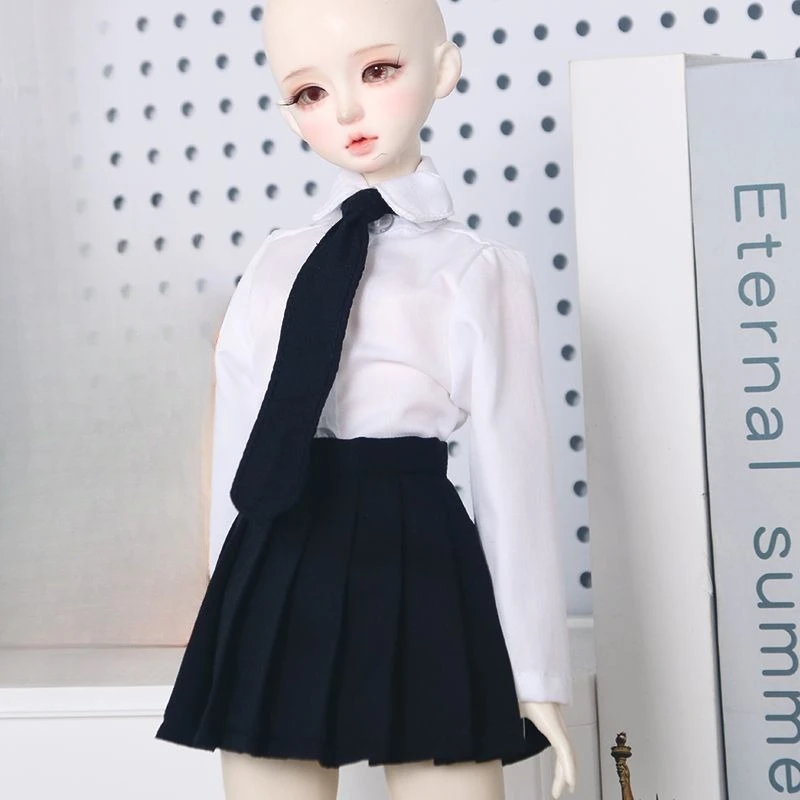

1/3 1/4 1/6 Doll's Clothes Suit for 60/45/30cm Bjd Doll Colleges Style Pleated Skirt Shirt Uniform Doll Accessories, No Doll