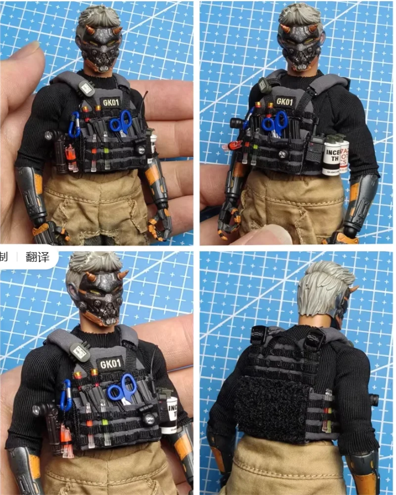 YYDS 1/12 دمية الجندي الصدر معلقة التكتيكية سترة لعبة مجسمة الملحقات صالح 6 ''عمل الشكل الجسم في الأوراق المالية