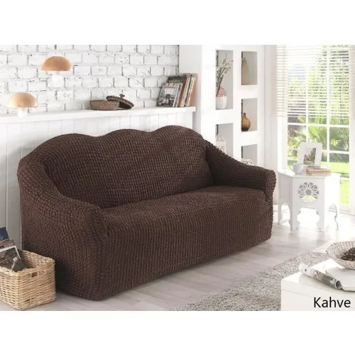 Karna Home Strech 2 Seater Sofa Sofa Cover Brown