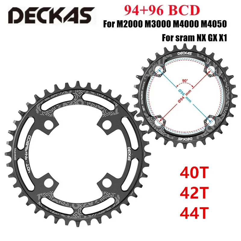 DECKAS 96BCD symmetrical bicycle 40T 42T 44T MTB bike Chainring Crown for Alivio MT300 M2000 M3000 M4000 M4050 GX NX