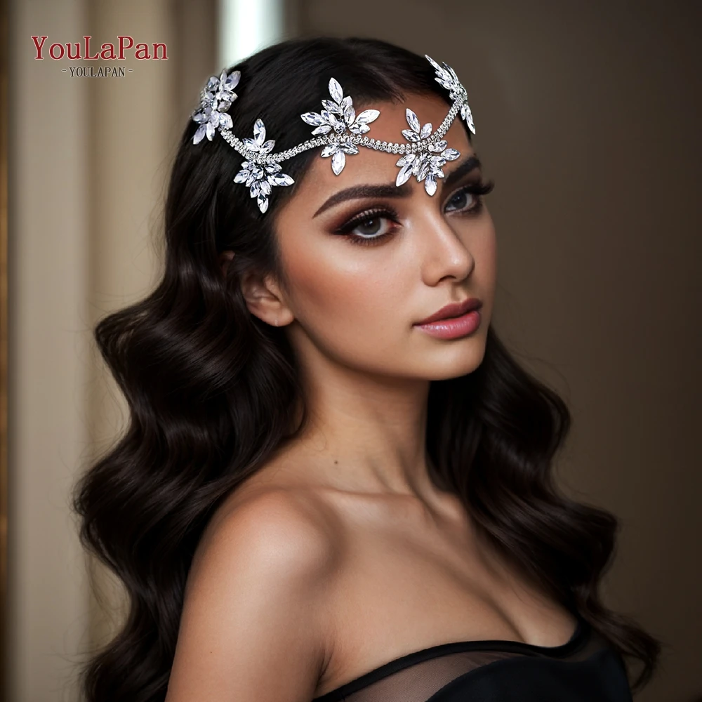 YouLaPan Bridal Forehead Accessories Wedding Bride Headpiece Rhinestone Shining Women Hair Comb Fashion Luxury Headwear HP618