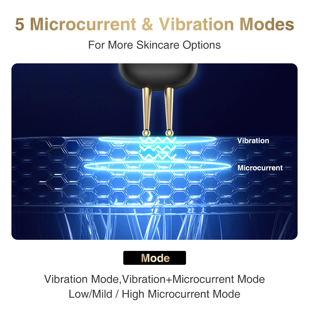 Masajeador Facial de microcorriente EMS, máquina de Estiramiento Facial, rodillo para estiramiento de la piel, rejuvenecimiento Facial, terapia de luz roja antiarrugas