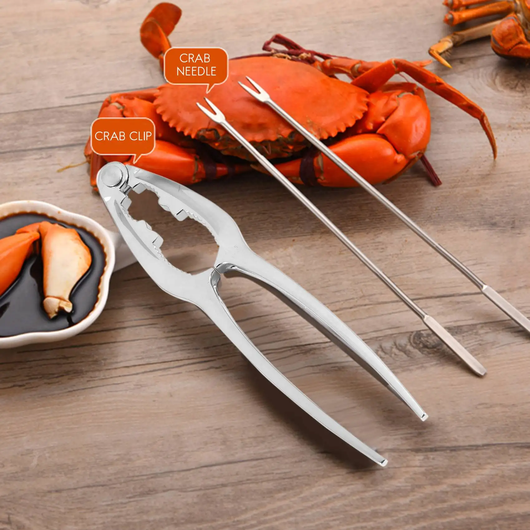 

AA14 New Seafood Crackers Tools Nutcrackers Set, Crab Nut Lobster Opener Shellfish Lobster Leg Sheller Kitchen Kits 9 Pack