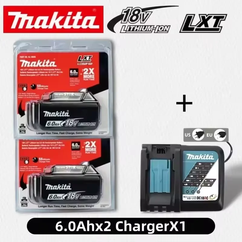 

Batería de Litio de Repuesto 100% Original Makita de 18V 6.0Ah, Modelos BL1840 BL1830B BL1850B BL1850 BL1860 BL1815