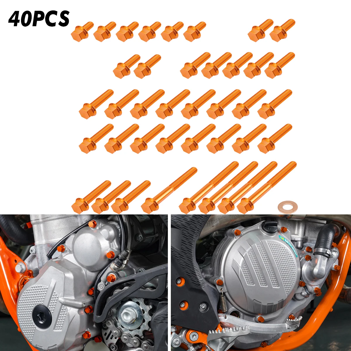 

NICECNC For KTM EXC 300 2017 2018 2019 EXC 250 XCW 300 XCW 250 M5 M6 Motorcycle Engine Bolts Kit Ignition Clutch Cover Screw Nut