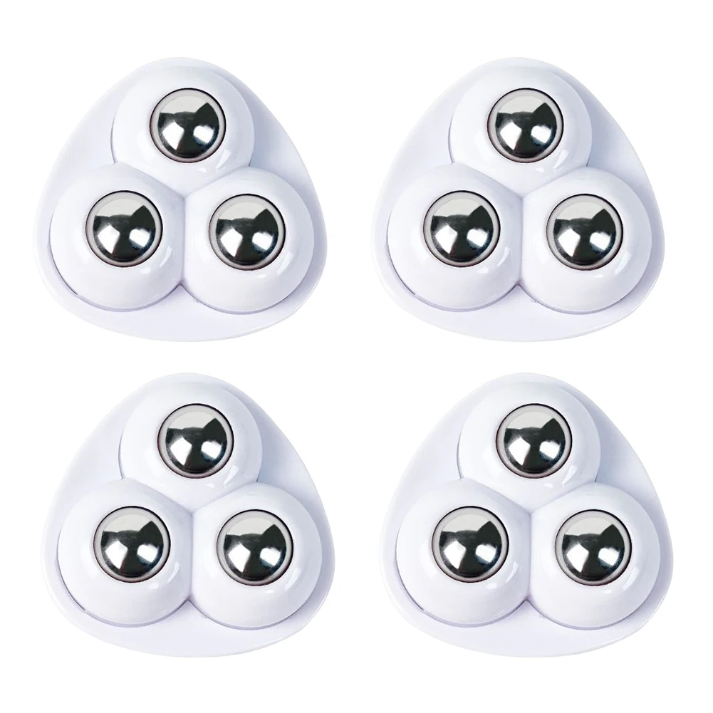 4pcs Paste Universal Wheel 360 Degree Free Rotation Sticky Swivel Pulley No Noise for Trash Can Bottom Kitchen Small Appliances