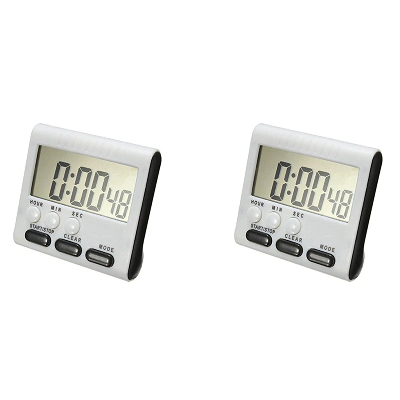 New 2X Digital Egg Timer / Kitchen Timer With Loud Alarm, Up And Down Function, Magnetic Stand, Black