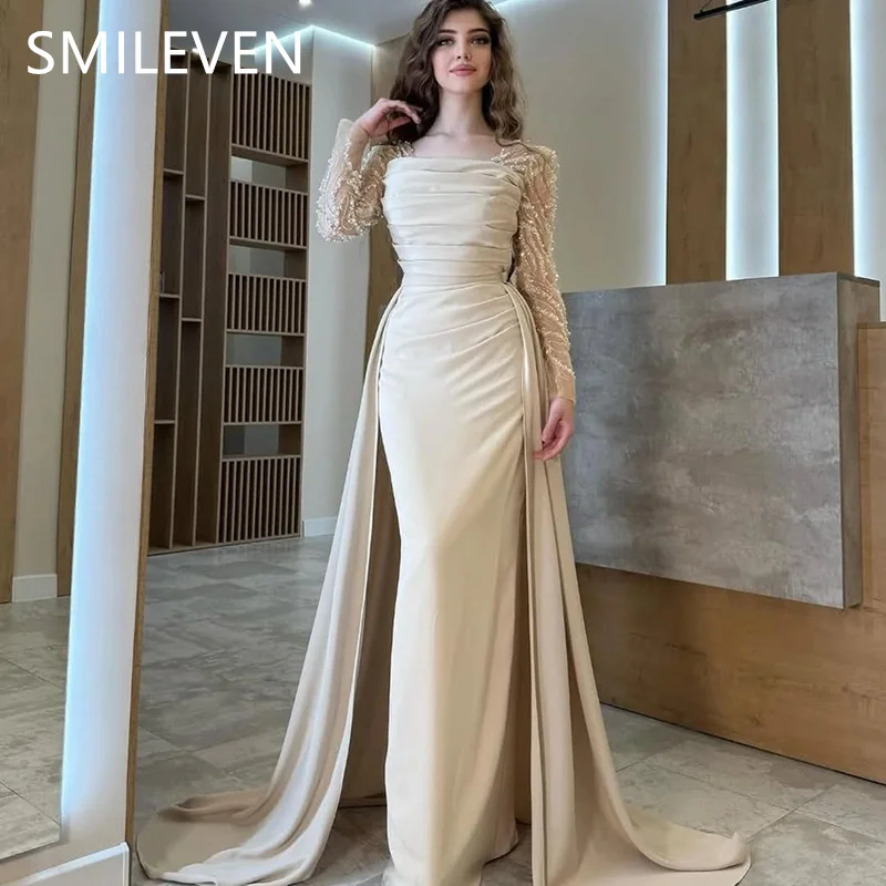 

Smileven A-line Mermaid Evening Dress Elegant Beading Applique Prom Gowns Princess Backless Formal Party Dress Customized 2025